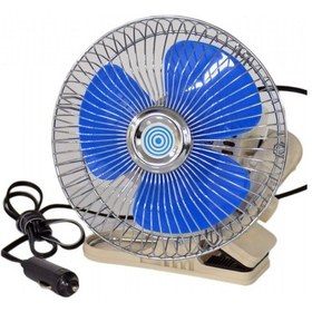 Resim Oto Vantilatör 24v Araç İçi Torpido Üstü Soğutucu 12 İnç Mandallı Çakmak Fişli 