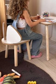 Resim Reyo Montessori Mickey Fare Sandalye, Etkinlik Çocuk Sandalyesi Beyaz - 1 Adet 