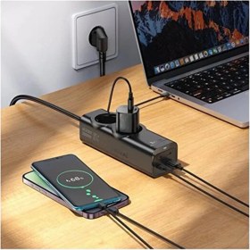 Resim Vothoon 67W Hızlı Şarjlı Akıllı Çoklu Priz - 2000W Güç, 2 USB-C + 2 USB-A Çıkışlı, Telefon & Laptop Uyumlu 