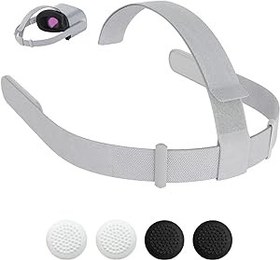 Resim Head Strap for Oculus Quest 2 Headset, TanReginal Original Replacement Head Strap for Meta Quest 2 Headstrap with 4 Pcs Controller Thumb Grip Caps Oculus Quest 2 Head Strap Original Head Strap 