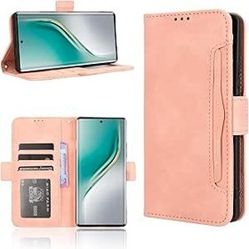 Resim GBWQPLJV Tecno Camon 40 Pro 40Pro CM6 4G 5G Telefon Kılıfı ile Uyumlu Çok İşlevli Manyetik Kapaklı Deri Kılıf Lüks Çoklu Kart Yuvalı Cüzdan Klipsli Telefon Kılıfı (Camon 40 Pro 5G, Pembe) 