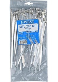 Resim Gwest 4.6X200Mm Paslanmaz Çelik Metal Kablo Bağı 100 Adet 