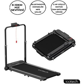 Resim Icotech T10 Pro 10 KM MP3 Katlanabilir Yürüyüş ve Koşu Bandı 