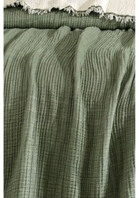 Resim Varol Tek Kişilik 5 Katlı %100 Pamuk Müslin Yatak Örtüsü - Yeşil Yesıl/160x230cm Yeşil 