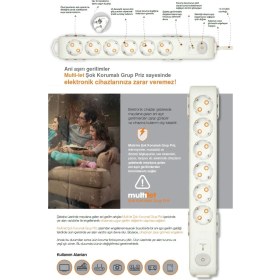 Resim Viko Multi-Let Şok Akım Korumalı 1.5 Metre 6lı Priz 90117632 