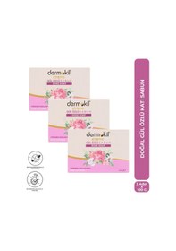 Resim Dermokil Doğal Gül Özlü Katı Sabun 100 G X 3 Adet Gül 