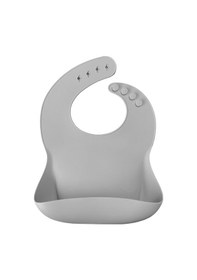 Resim Oioi Basics Silikon Mama Önlüğü Powder Grey Koyu Gri 