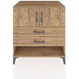 Resim Kronos Şifonyer 2 Raflı 2 Çekmeceli 2 Kapaklı 88x59x96 Çam-çam Çam 