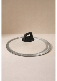 Resim 20 cm Pyrex Cam Kapak Bakalit Soft Siyah Tepeli 