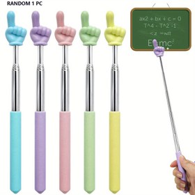 Resim 1 adet Paslanmaz Çelik Uzatılabilir Öğretim İğnesi - Beyzbol Gösterileri için Renkli Parmak Kalemi, Taşınabilir ve Saklamak Kolay, Rastgele Renk, Pil Gerektirmez, Sınıfın Temel Parçası, Eğlenceli Tasarım, Dayanıklı Metal Uç 