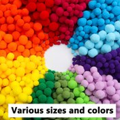 Resim 50/100 Adet Polyester Pompon, El Yapımı, Çeşitli Boyutlarda, El Sanatları, Süslemeler ve Kendin Yap Projeleri için, Kendin Yap Projeleri ile 