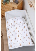 Resim Organik Bebek Boy Lastikli Çarşaf Seti 60x120 - Neşeli Tavşan Notaları 