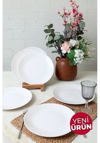 Resim Keramika Beyaz Ege Servis Tabağı 26 Cm 6 Adet 006 Beyaz 