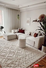 Resim Mobilya Depom Mode Soft Köşe Koltuk Takımı 4 Modül Kırık Beyaz Anka 02 Kadife Kumaş Işbir Sünger Dairenize Teslim 