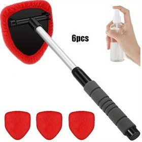 Resim Willowhaven 6 Parça Gri Oto Cam Ve Pencere Temizleme Fırçası Seti İç Ve Dış Temizlik Ev Araç 