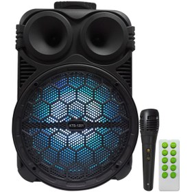 Resim Tastech 12 Inç Büyük Boy Bluetooth Hoparlör Şarjlı Taşınabilir Mikrofonlu Speaker Toplantı Anfisi 