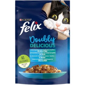 Resim Felix Sardalyalı ve Somonlu Yetişkin Kedi Yaş Maması 85 gr 