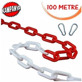 Resim Plastik Zincir Kırmızı Beyaz Trafik Duba Bariyer Zinciri 100 Mt (252766997) 