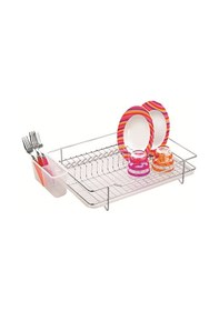 Resim Ece Metal Yonca Tabaklık Bulaşıklık Krom Kaplama Metal Sepet Plastik Tepsi Krom 