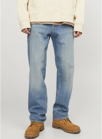 Resim Jack & Jones Erkek Eddie 607 Loose Fit Jean 12253698 Blue Denim Mavi 