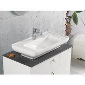 Resim Turkuaz Cerastyle Lal 80 Cm Tezgah Üstü Çanak Lavabo Turkuaz Seramik