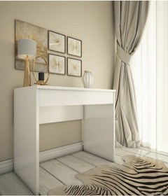 Resim Bicabin Arya Miranda Aynalı Kapaklı Organizer Çekmeceli Makyaj Masası -Beyaz 