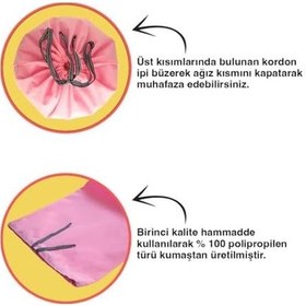 Resim Çamaşır Torbası, Seyahat Organizer, Kirli Çamaşır Torbası,valiz İçi Organizer, Çamaşır Sepeti, Saklama Çantası Pembe 