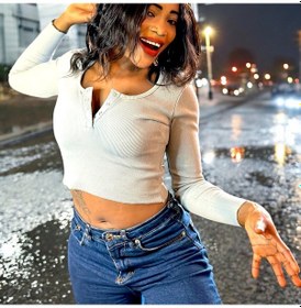 Resim İbeeka Yeni Sezon Havuz Yaka Kesim Çıtçıt Yakalı Pamuk Kaşkorse Crop Body / Bluz Gri Renk Gri 