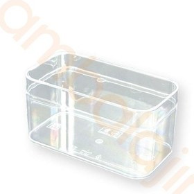 Resim 6 Adet 300 Cc Dikdörtgen Tiramisu Cup Sert Plastik Kase Şeffaf Kapaklı Tatlı, Meze, Salata Sunum Kabı 