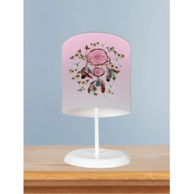 Resim Bebek ve Çocuk Odası Kelebek Desenli Pembe Abajur 