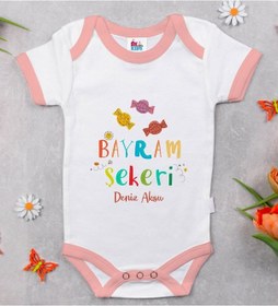 Resim Bitmeyenkartus Bk Kids Kişiye Özel Pembe Bebek Body Zıbın - Model 49 Çok Renkli 