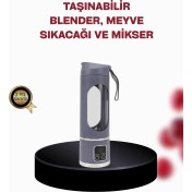 Resim 450 ml Taşınabilir Blender – Tip-C Şarjlı 12 Bıçaklı Meyve Sıkacağı 