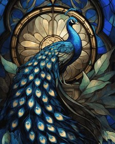 Resim Sayılarla Boyama Seti - Asil Tavus Kuşu - 40x50 