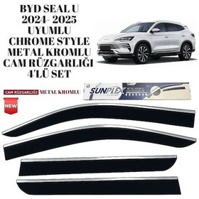 Resim Byd Seal U 2024 2025 Uyumlu Chrome Style Metal Kromlu Cam Rüzgarlığı 4 Parça Sunplex 