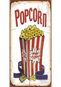 Resim patlamış mısır sinema (10 CM X 20 CM) mini retro ahşap poster 