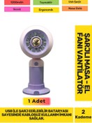 Resim Fantazer Ultra Sessiz 2 Kademeli Hafif Kablosuz 1200mAh Pervaneli Taşınabilir Usb Şarj Masa El Fan Vantilatör 