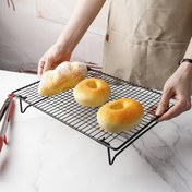 Resim 1 Adet Premium Dökme Demir Ekmek Soğutma Rafı - Yapışmaz, Gıda Güvenli File Tepsisi Pişirme & Yemek Yapma İçin, Pastalar, Bisküviler İçin İdeal - Evde Fırıncılar İçin Temel Mutfak Aracı 