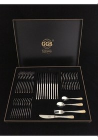 Resim Petra Parlak Altın Ggs Solingen 96 Parça Çatal Kaşık Bıçak Takımı Altın 