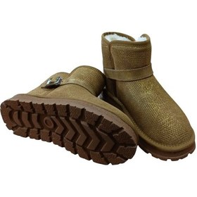 Resim Guja 25k432 Kadın Simli Toka Detaylı Slim - On Peluşlu Bot Camel Siyah 