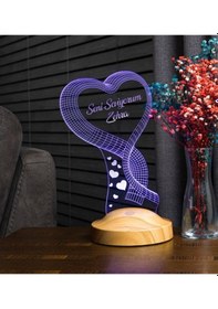 Resim Sevgililer Günü Hediyesi Kalp Sevgiliye Kişiye Özel 3D Led Lamba 
