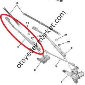 Resim Peugeot 408 (2023-2025) Sağ Ön Cam Sağ Silecek Kolu (Orijinal) 