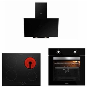 Resim Silverline Elektrikli Ocaklı Siyah Cam Ankastre Set (3481 Flam - VC8210B01 - BO6501B01 ) 