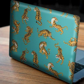 Resim Mavi Üzerine Turuncu Kaplanlar Notebook Sticker, Laptop sticker,, Hp Sticker, Asus Sticker, 15.6 inç Sticker 