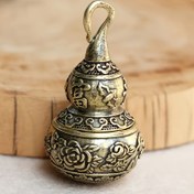 Resim 1 adet Saf Bakır Kaba Heykel Kolye, Açılabilir Lotus Kaba Heykel Kolye, Araba Anahtarlık Kolye 