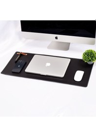 Resim Siyah Pu Deri Ofis Masa Matı Laptop Sümen Takımı Geniş Mouse Pad 