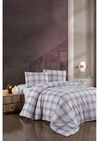 Resim Menderes Home Cotton Collection Flanel R Çift Kişilik Nevresim Takımı Black Red Plaid 