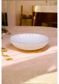 Resim Kütahya Porselen Bone Luz Altın Yaldzlı Bowl Kase 25x6cm 2000ml 4 Lü Bnlzf25ks00 Çok Renkli 