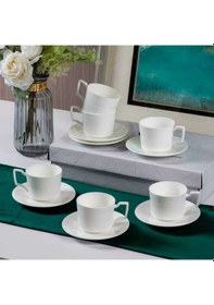 Resim Winterbach Premium Kahve Fincan Takımı 6 Kişilik Sade Beyaz Beyaz 