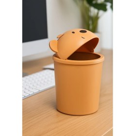 Resim Sevimli Ayıcıklı Masa Üstü Mini Çöp Kutusu 1 Litre 