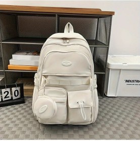 Resim Honeybeeshop Huohuo Kadın Bej Büyük Kapasiteli Dayanıklı Oxford Sırt Çantası Okul Seyahat Günlük Kullanım Diğer 